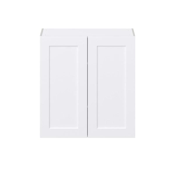 Jasmine Painted Warm White  Shaker Assembled Wall  Cabinet (33 in. W X 35 in. H X 14 in. D)