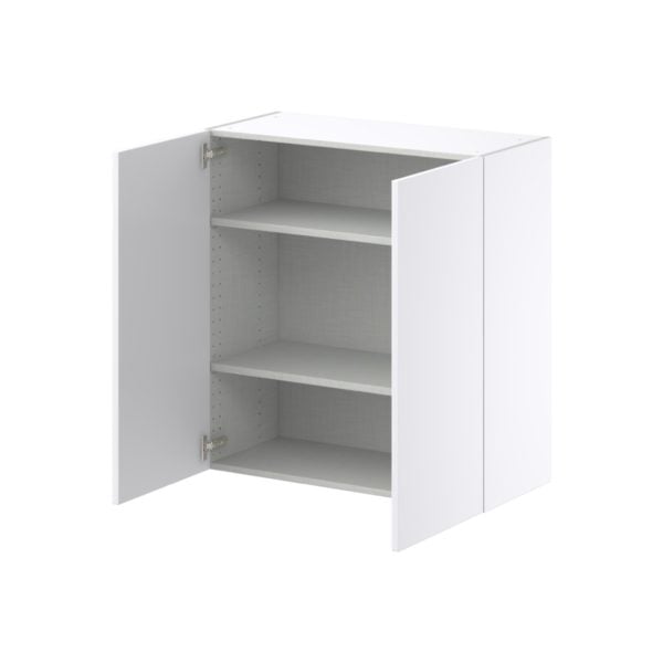 Lily Bright White  Slab Assembled Wall  Cabinet (33 in. W X 35 in. H X 14 in. D)