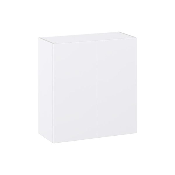 Lily Bright White  Slab Assembled Wall  Cabinet (33 in. W X 35 in. H X 14 in. D)