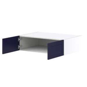 Camellia Painted Midnight Blue Recessed Assembled Deep Wall Bridge Cabinet (36 in. W X 10 in. H X 24 in. D)