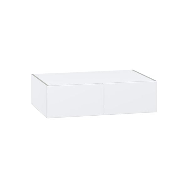 Lily Bright White  Slab Assembled Deep Wall Bridge Cabinet (36 in. W X 10 in. H X 24 in. D)