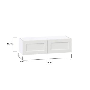 Magnolia Painted Bright White Recessed Assembled Wall Bridge  Cabinet (36 in. W X 10 in. H X 14 in. D)