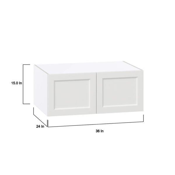 Magnolia Painted Bright White Recessed Assembled Deep Wall Bridge  Cabinet (36 in. W X 15 in. H X 24 in. D)