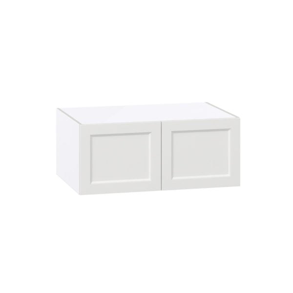 Magnolia Painted Bright White Recessed Assembled Deep Wall Bridge  Cabinet (36 in. W X 15 in. H X 24 in. D)