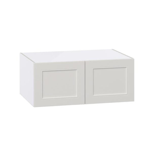 Wisteria Painted Light Gray Recessed Assembled Deep Wall Bridge  Cabinet (36 in. W X 15 in. H X 24 in. D)