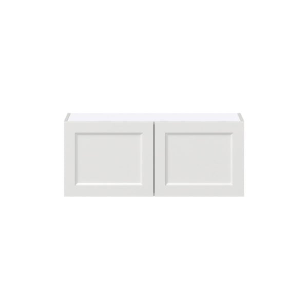 Magnolia Painted Bright White Recessed Assembled Wall Bridge  Cabinet (36 in. W X 15 in. H X 14 in. D)