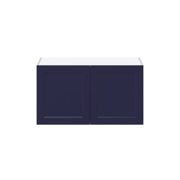 Camellia Painted Midnight Blue Recessed Assembled Deep Wall Bridge  Cabinet (36 in. W X 20 in. H X 24 in. D)