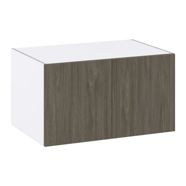 Cordyline Textured Slab Walnut Assembled Deep Wall Bridge  Cabinet (36 in. W X 20 in. H X 24 in. D)