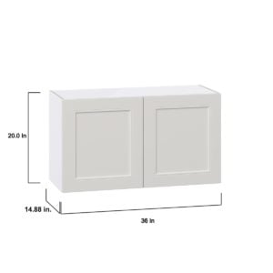 Wisteria Painted Light Gray Recessed Assembled  Wall Bridge  Cabinet (36 in. W X 20 in. H X 14 in. D)