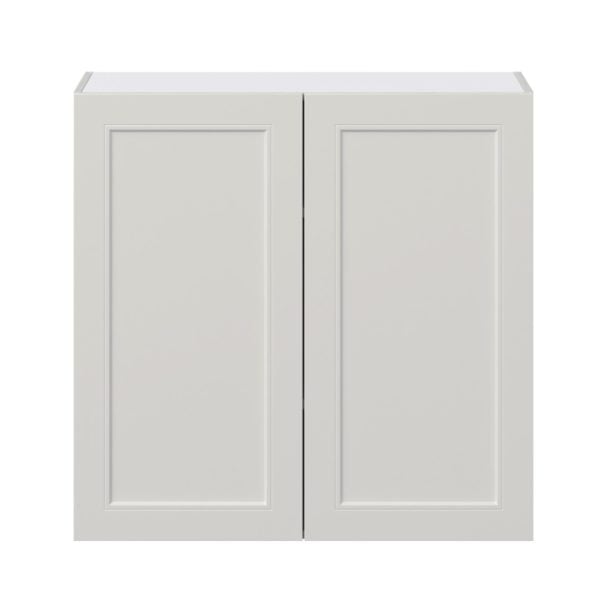 Wisteria Painted Light Gray Recessed Assembled Wall  Cabinet with 2 Full High Doors (36 in. W x 35 in. H x 14 in. D)