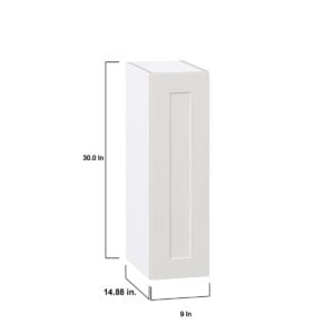 Wisteria Painted Light Gray Recessed Assembled Wall  Cabinet with Full High Door (9 in. W x 30 in. H x 14 in. D)