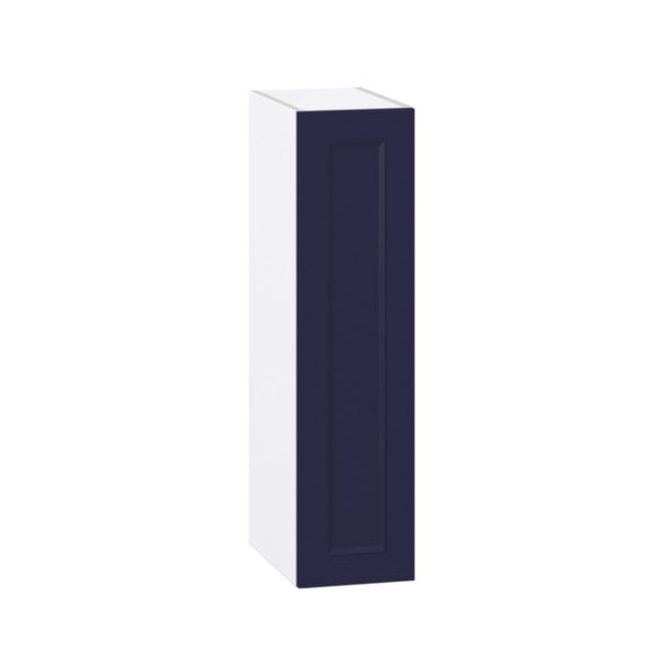 Camellia Painted Midnight Blue Recessed Assembled Wall  Cabinet with Full High Door (9 in. W x 35 in. H x 14 in. D)