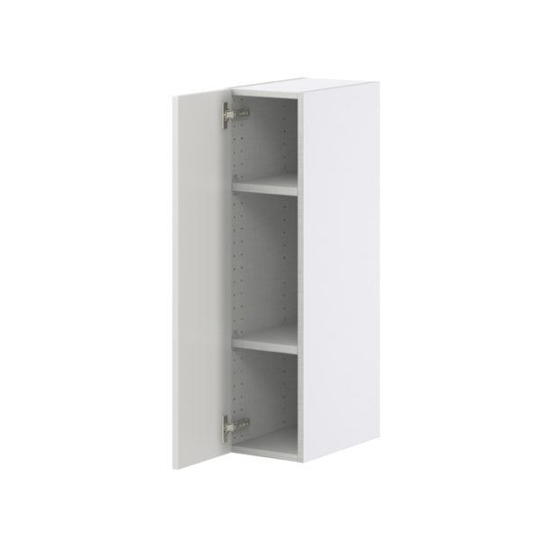 Wisteria Painted Light Gray Recessed Assembled Wall  Cabinet with Full High Door (9 in. W x 35 in. H x 14 in. D)