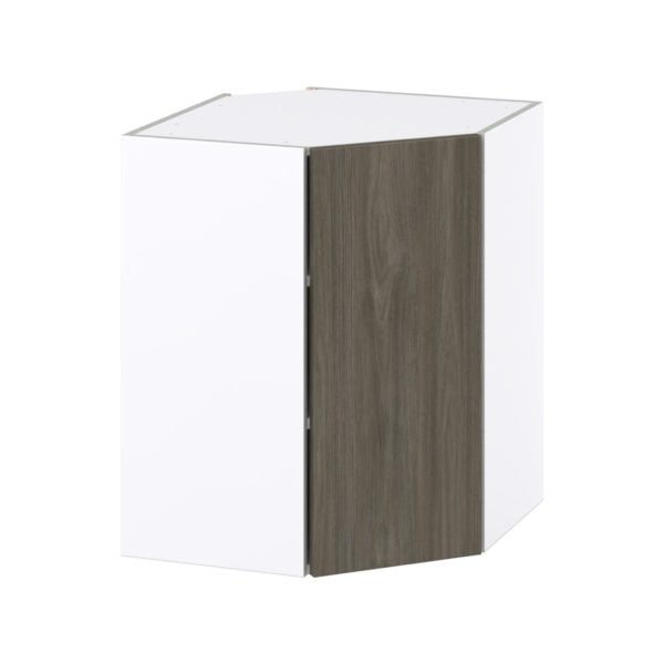 Cordyline Textured Slab Walnut Assembled Wall Diagonal Corner Cabinet with a Door (24 in. W x 30 in. H x 24 in. D)