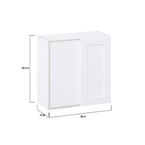 Jasmine Painted Warm White  Shaker Assembled Wall Blind Corner  Cabinet (30 in. W X 30 in. H X 14 in. D)