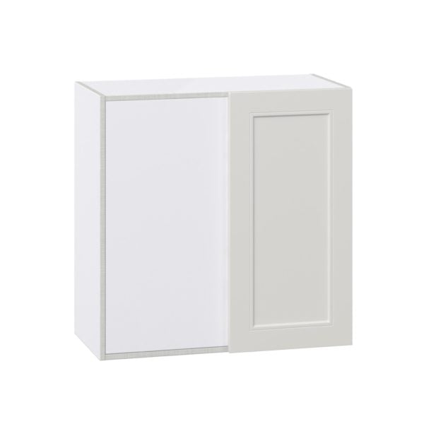 Wisteria Painted Light Gray Recessed Assembled Wall Blind Corner  Cabinet (30 in. W X 30 in. H X 14 in. D)