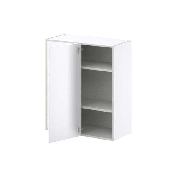 Lily Bright White  Slab Assembled Wall Blind Corner  Cabinet (30 in. W X 35 in. H X 14 in. D)