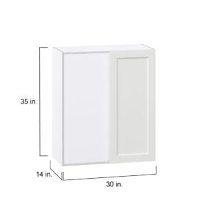 Magnolia Painted Bright White Recessed Assembled Wall Blind Corner  Cabinet (30 in. W X 35 in. H X 14 in. D)