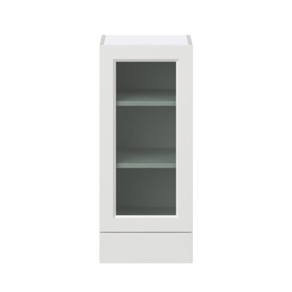 Magnolia Painted Bright White Assembled Wall  Cabinet with a Glass Door and a 5 in. Drawer (15 in. W x 35 in. H x 14 in. D)