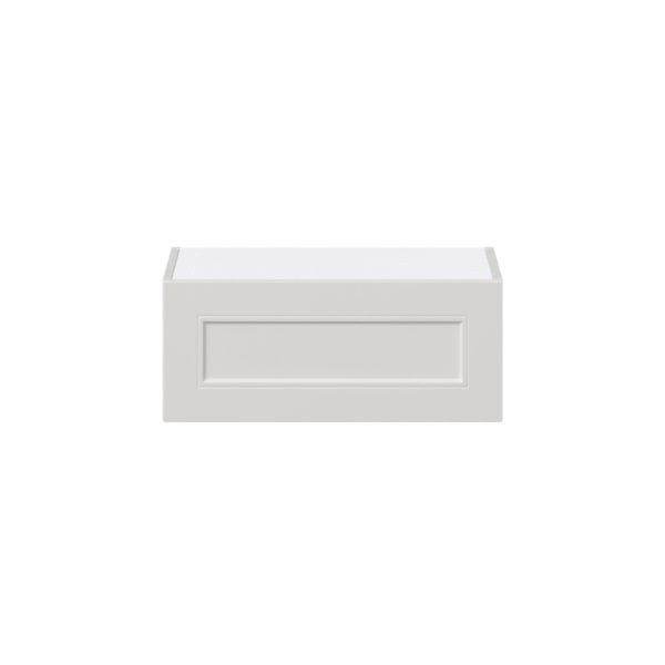 Wisteria Painted Light Gray Recessed Assembled Wall Bridge  Cabinet with Lift Up Door (24 in. W X 10 in. H X 14 in. D)