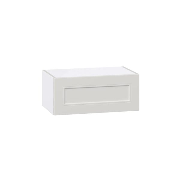 Wisteria Painted Light Gray Recessed Assembled Wall Bridge  Cabinet with Lift Up Door (24 in. W X 10 in. H X 14 in. D)