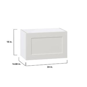 Wisteria Painted Light Gray Recessed Assembled Wall Bridge  Cabinet with Lift Up Door (24 in. W X 15 in. H X 14 in. D)