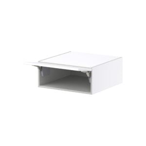 Lily Bright White  Slab Assembled Wall Bridge  Cabinet with Lift Up Door (24 in. W X 10 in. H X 24 in. D)