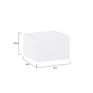 Lily Bright White  Slab Assembled Deep Wall Bridge  Cabinet with Lift Up Door(24 in. W X 15 in. H X 24 in. D)