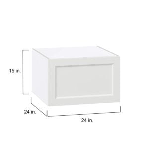 Magnolia Painted Bright White Recessed Assembled Deep Wall Bridge  Cabinet with Lift Up Door(24 in. W X 15 in. H X 24 in. D)