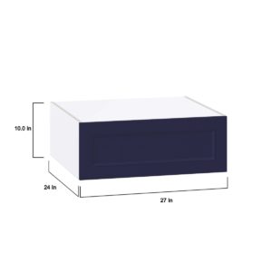 Camellia Painted Midnight Blue Recessed Assembled Deep Wall Bridge  Cabinet with Lift Up Door (27 in. W X 10 in. H X 24 in. D)