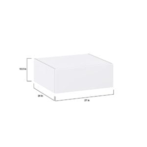 Lily Bright White  Slab Assembled Deep Wall Bridge  Cabinet with Lift Up Door (27 in. W X 10 in. H X 24 in. D)