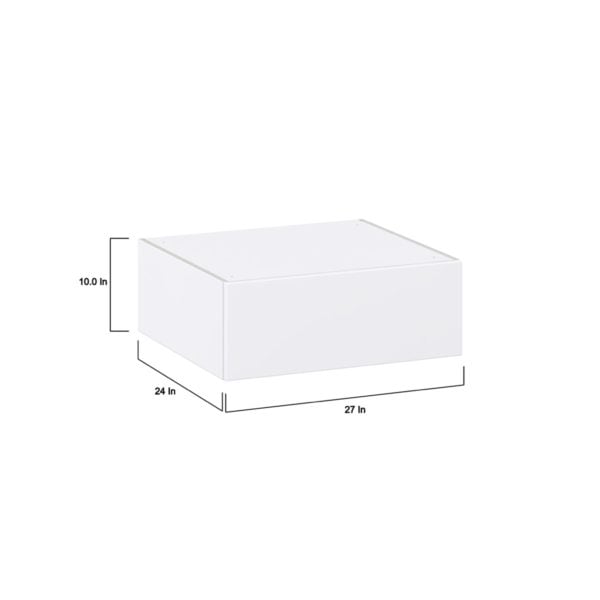 Lily Bright White  Slab Assembled Deep Wall Bridge  Cabinet with Lift Up Door (27 in. W X 10 in. H X 24 in. D)