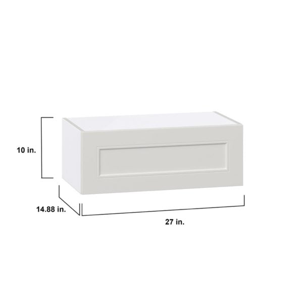 Wisteria Painted Light Gray Recessed Assembled Wall Bridge Cabinet with Lift Up Door (27 in. W X 10 in. H X 14 in. D)