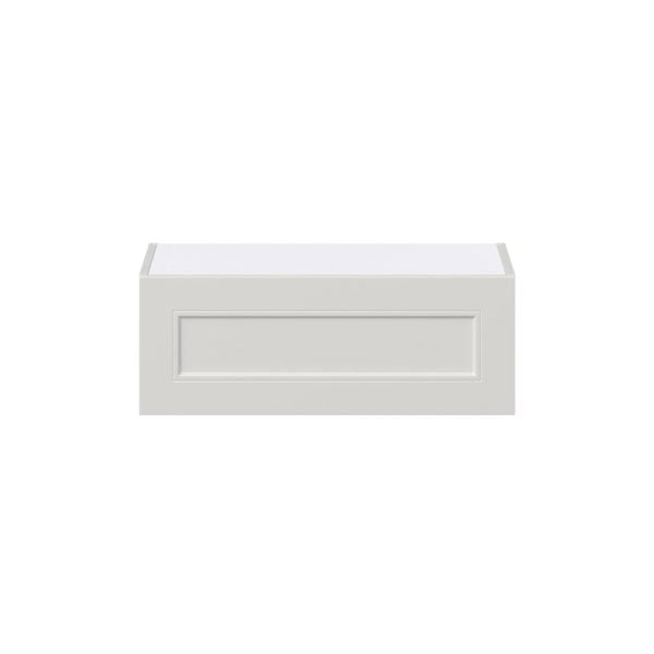 Wisteria Painted Light Gray Recessed Assembled Wall Bridge Cabinet with Lift Up Door (27 in. W X 10 in. H X 14 in. D)