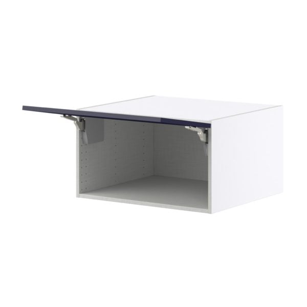 Camellia Painted Midnight Blue Recessed Assembled Deep Wall Bridge  Cabinet with Lift Up Door (27 in. W X 15 in. H X 24 in. D)