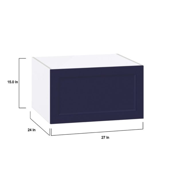 Camellia Painted Midnight Blue Recessed Assembled Deep Wall Bridge  Cabinet with Lift Up Door (27 in. W X 15 in. H X 24 in. D)