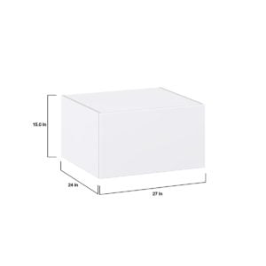 Lily Bright White  Slab Assembled Deep Wall Bridge  Cabinet with Lift Up Door (27 in. W X 15 in. H X 24 in. D)