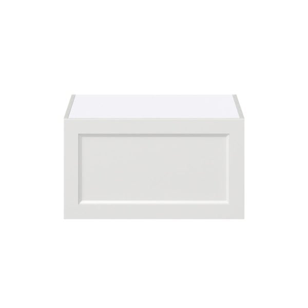 Magnolia Painted Bright White Recessed Assembled Deep Wall Bridge  Cabinet with Lift Up Door (27 in. W X 15 in. H X 24 in. D)