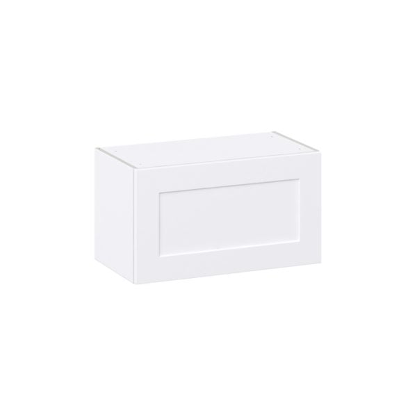 Jasmine Painted Warm White  Shaker Assembled Wall Bridge Cabinet with Lift Up Door (27 in. W X 15 in. H X 14 in. D)