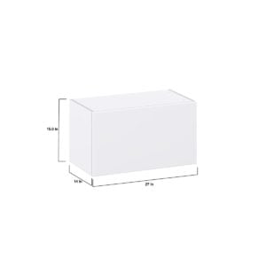 Lily Bright White  Slab Assembled Wall Bridge Cabinet with Lift Up Door (27 in. W X 15 in. H X 14 in. D)