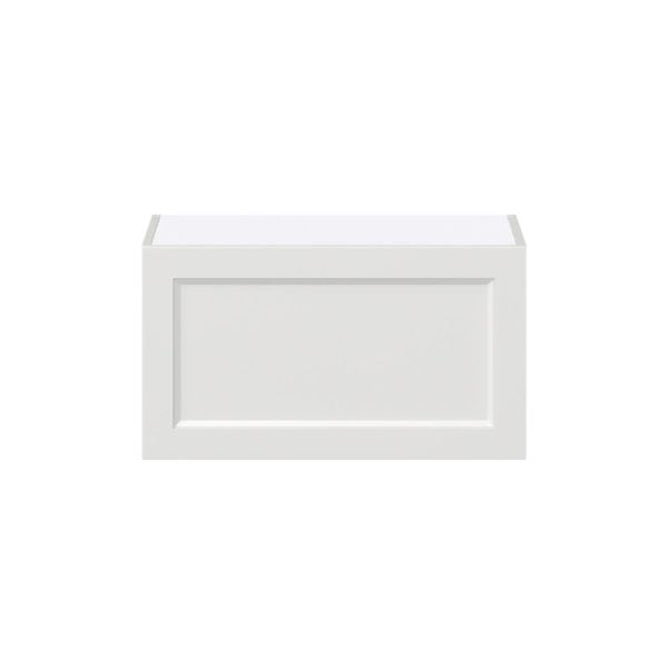 Magnolia Painted Bright White Recessed Assembled Wall Bridge Cabinet with Lift Up Door (27 in. W X 15 in. H X 14 in. D)