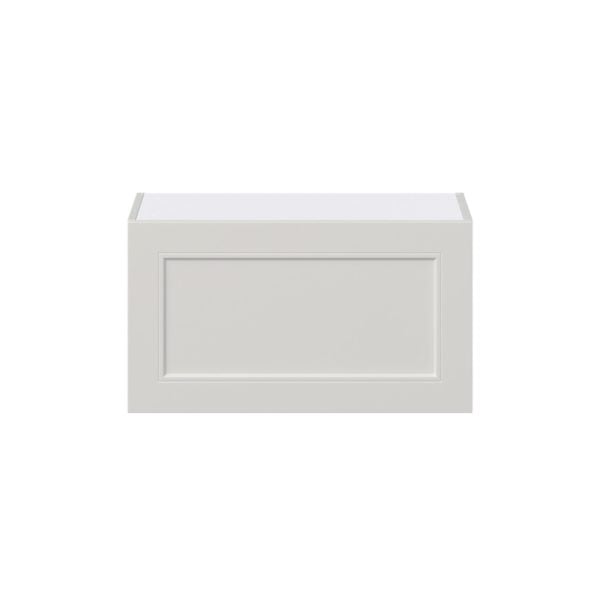 Wisteria Painted Light Gray Recessed Assembled Wall Bridge Cabinet with Lift Up Door (27 in. W X 15 in. H X 14 in. D)