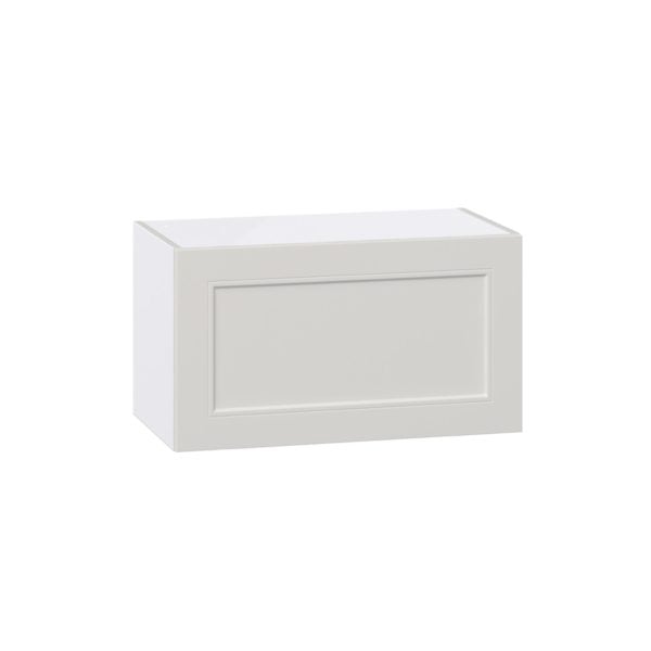 Wisteria Painted Light Gray Recessed Assembled Wall Bridge Cabinet with Lift Up Door (27 in. W X 15 in. H X 14 in. D)