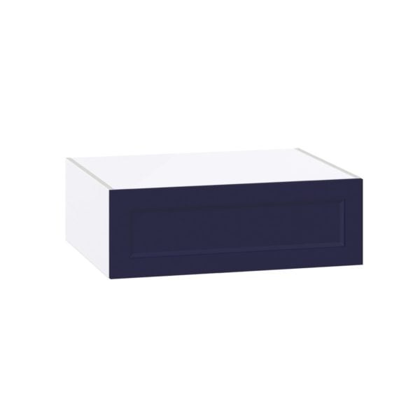 Camellia Painted Midnight Blue Recessed Assembled Deep Wall Bridge Cabinet with Lift Up Door (30 in. W X 10 in. H X 24 in. D)