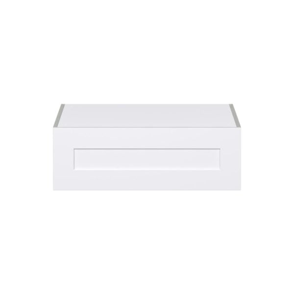 Jasmine Painted Warm White  Shaker Assembled Deep Wall Bridge Cabinet with Lift Up Door (30 in. W X 10 in. H X 24 in. D)