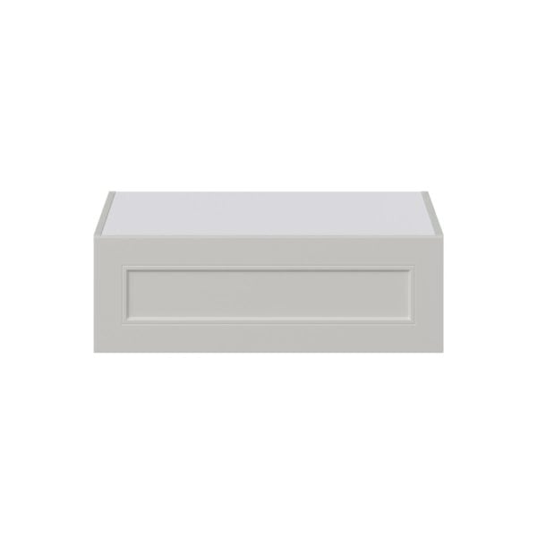 Wisteria Painted Light Gray Recessed Assembled Deep Wall Bridge Cabinet with Lift Up Door (30 in. W X 10 in. H X 24 in. D)