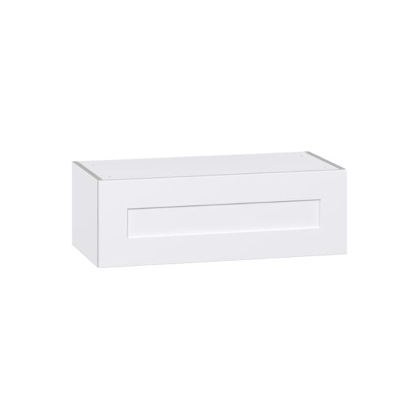 Jasmine Painted Warm White  Shaker Assembled Wall Bridge Cabinet with Lift Up Door (30 in. W X 10 in. H X 14 in. D)