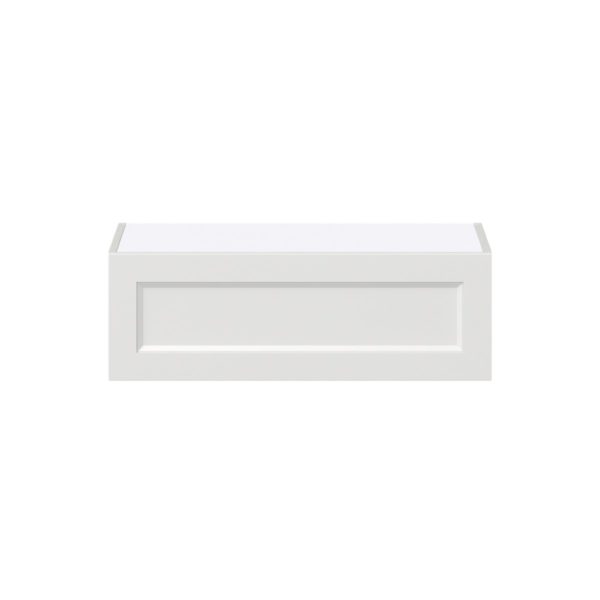 Magnolia Painted Bright White Recessed Assembled Wall Bridge Cabinet with Lift Up Door (30 in. W X 10 in. H X 14 in. D)