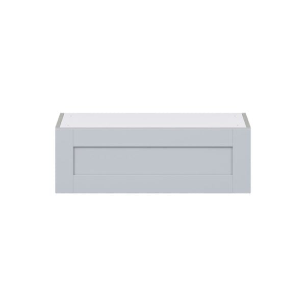 Sea Holly Light Gray  Shaker Assembled Wall Bridge Cabinet with Lift Up Door (30 in. W X 10 in. H X 14 in. D)