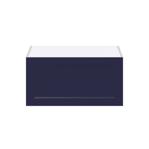 Camellia Painted Midnight Blue Recessed Assembled Deep Wall Bridge  Cabinet with Lift Up Door (30 in. W x 15 in. H x 24 in. D)